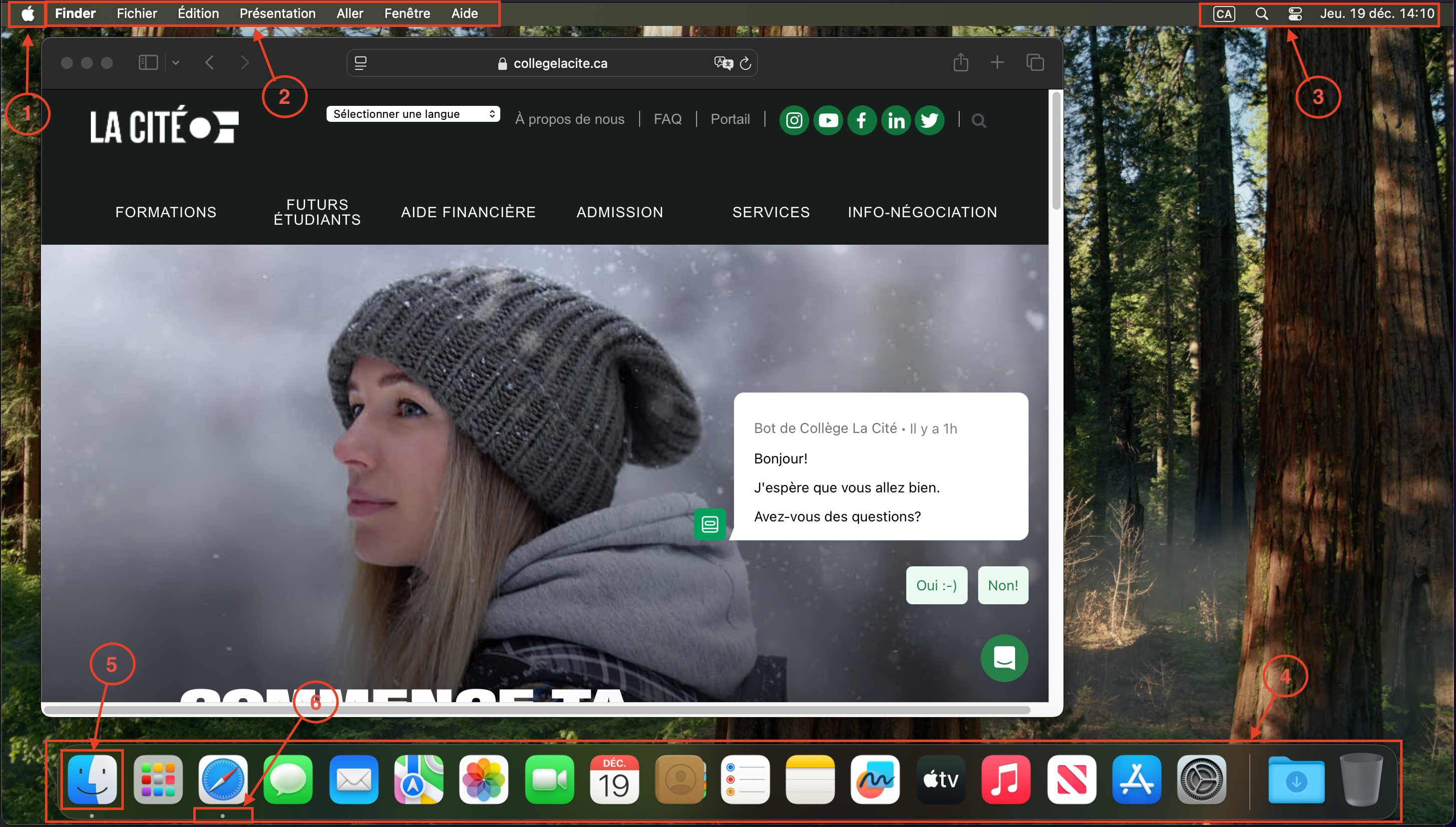 Interface de MacOS sequoia 15.2
