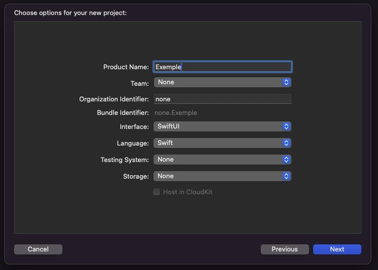 Interface de Xcode 16.2