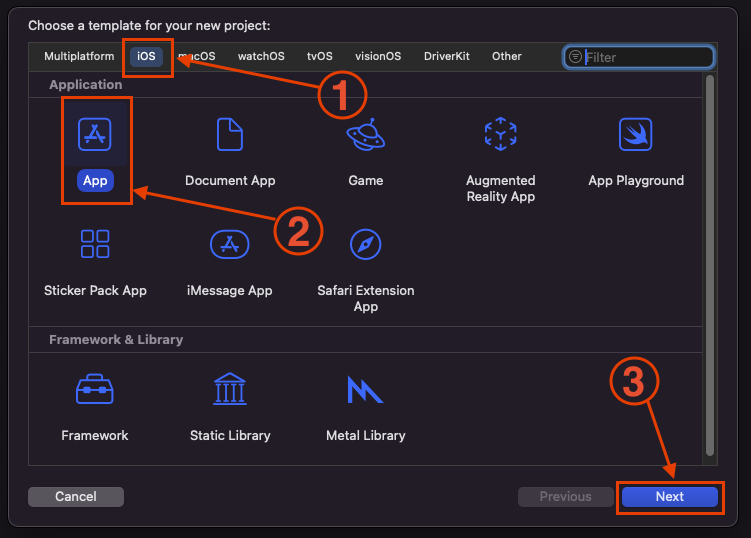 Interface de Xcode 16.2